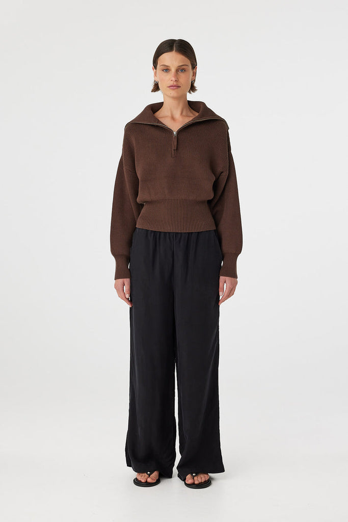 Marely Zip Sweater | Espresso | Wild Posse