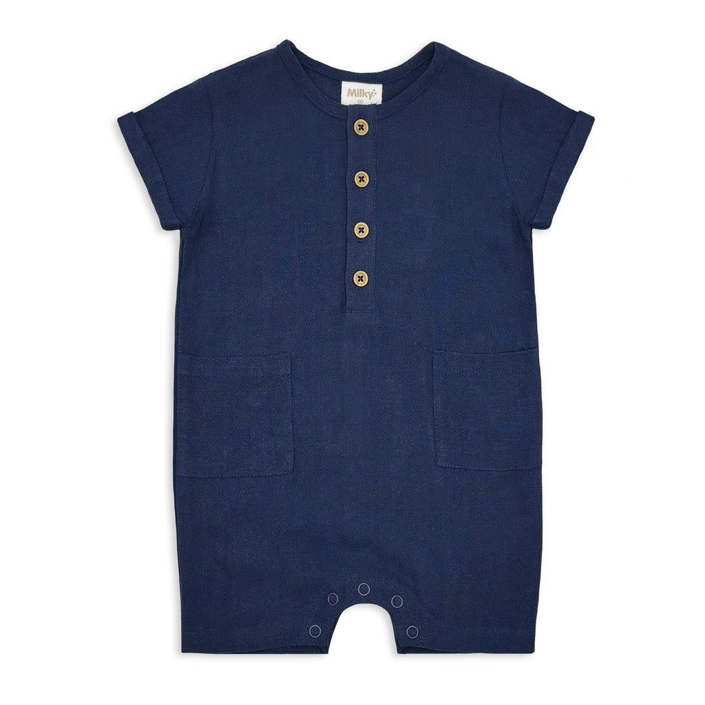 Linen Romper | Navy