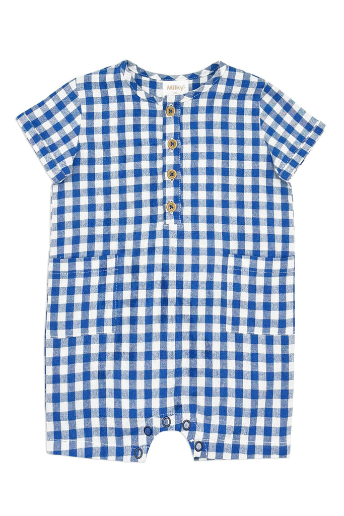 Check Romper|Blue Check