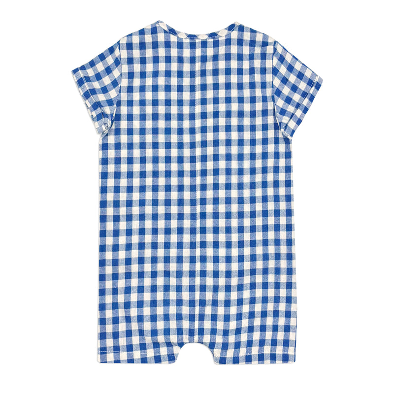 Check Romper|Blue Check