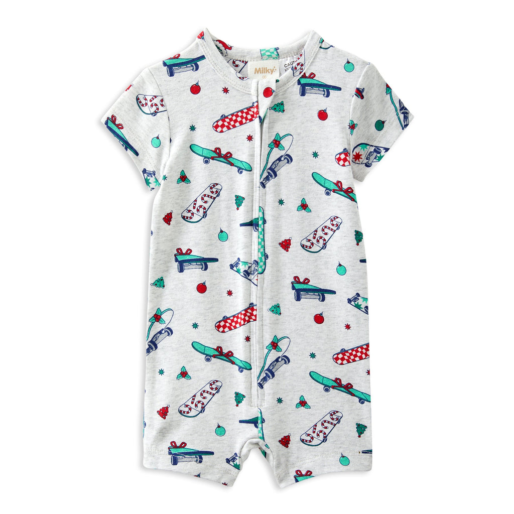 Zip Romper | Christmas Skate