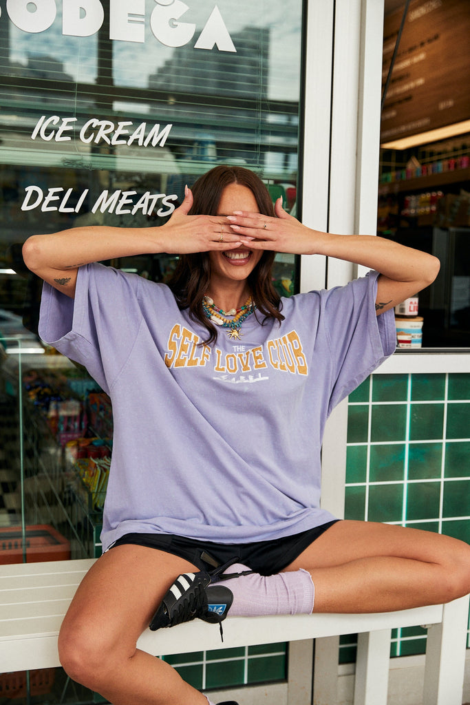 THE VERY OVERSIZED SELF LOVE CLUB TEE | PURPLE - SABBI