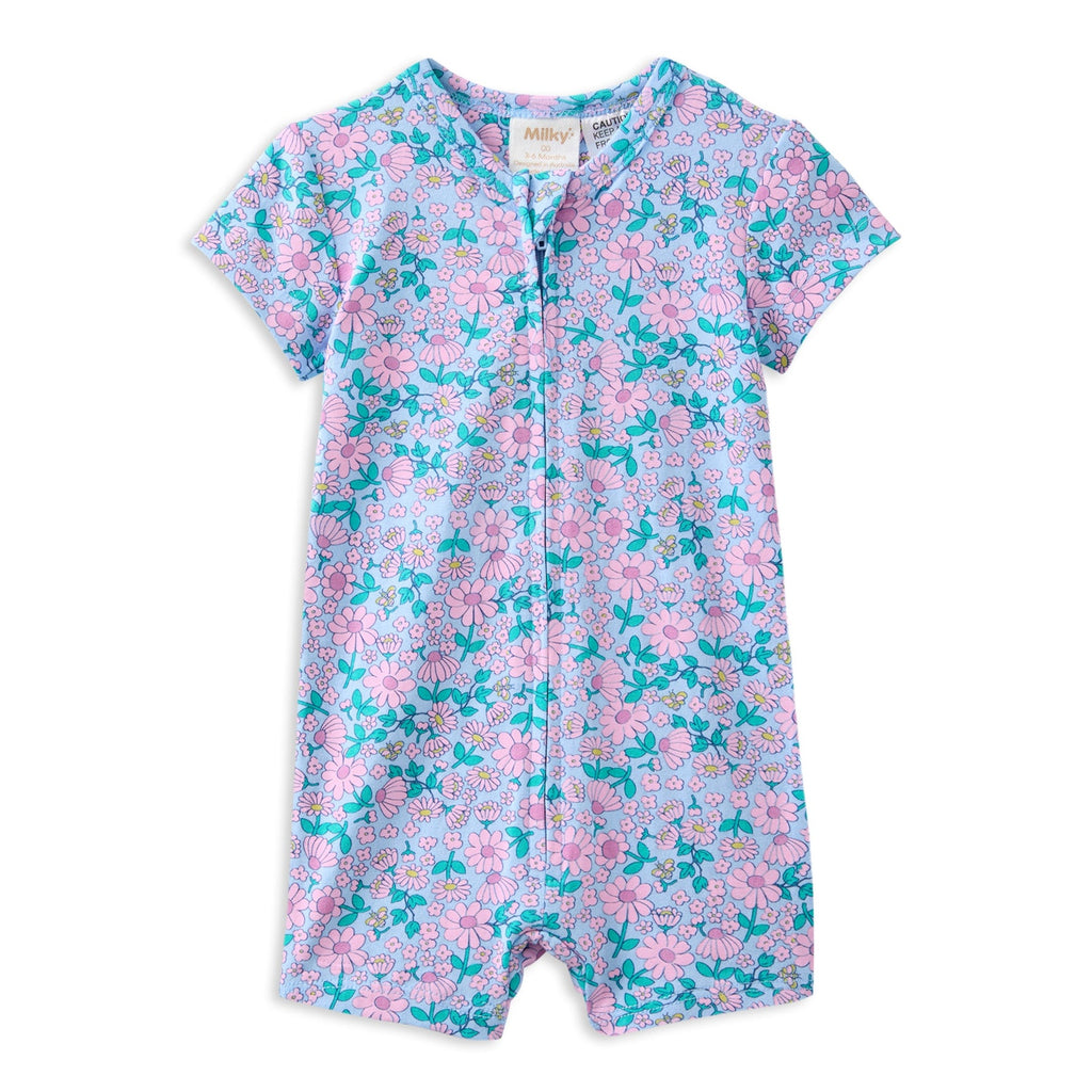 Daisy Fields Zip Romper|Multi