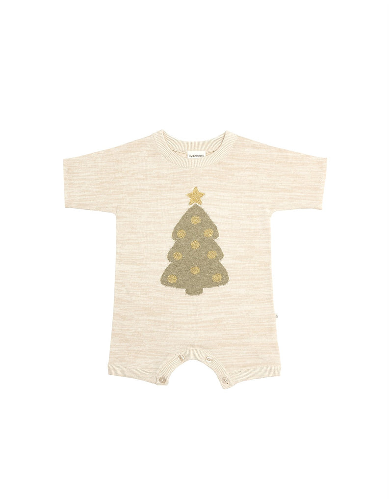 Slouchy Knit Christmas Romper | Chrissy Tree