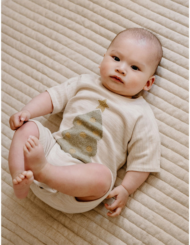 Slouchy Knit Christmas Romper | Chrissy Tree