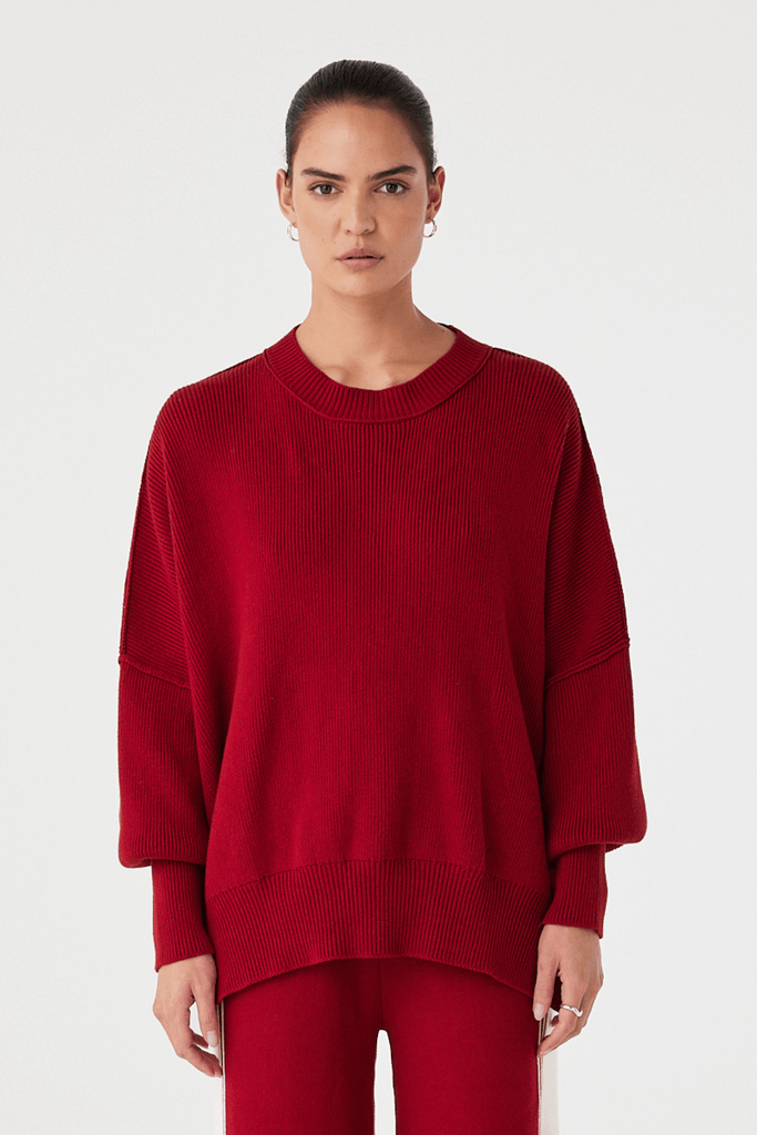 Harper Knit Sweater | Wine