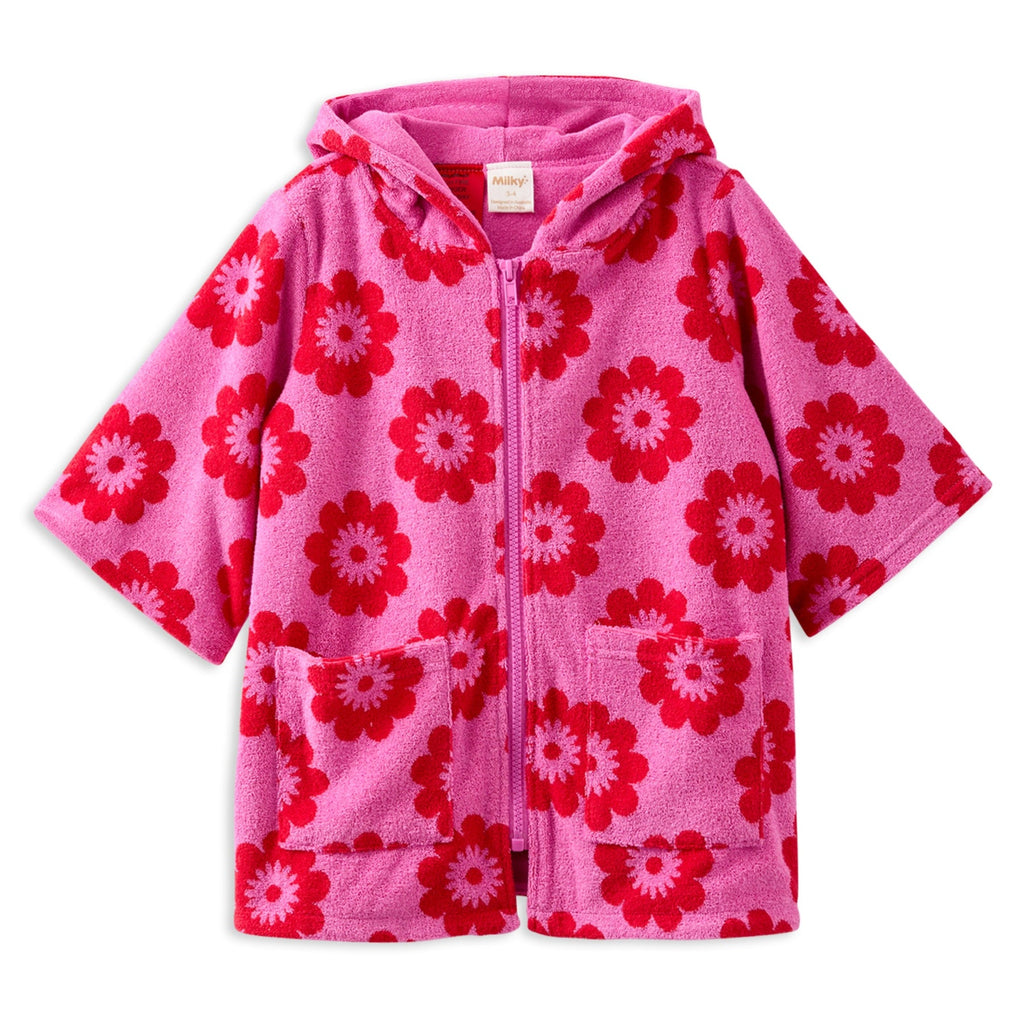 Terry Towelling Cover Up | Red Floral