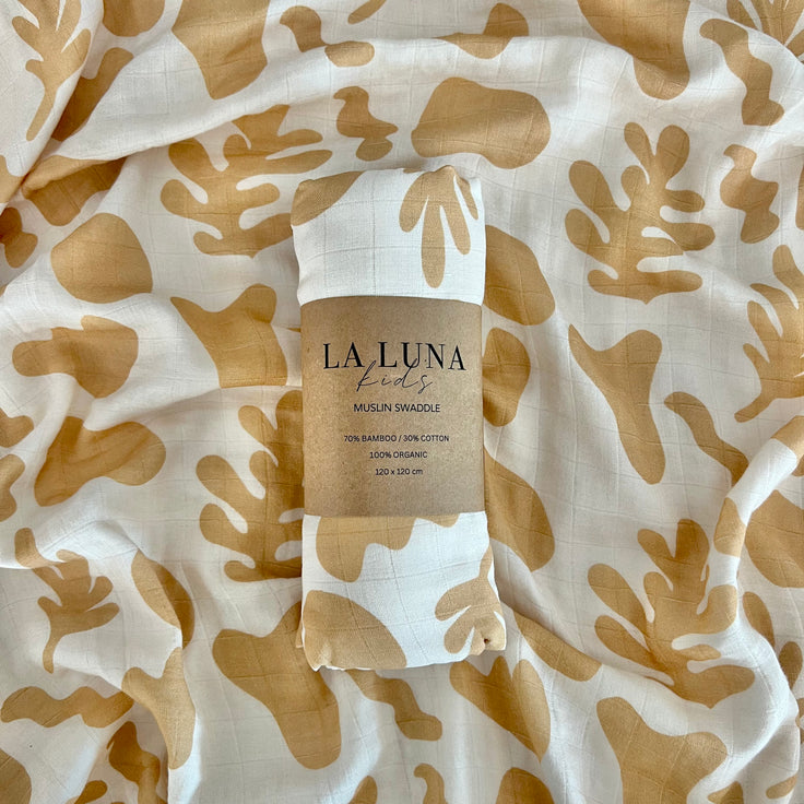 Swaddle Blanket | Golden Abstract