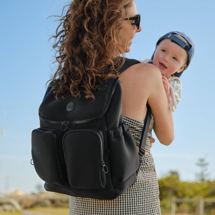 Signature Nappy Backpack|Black Neoprene