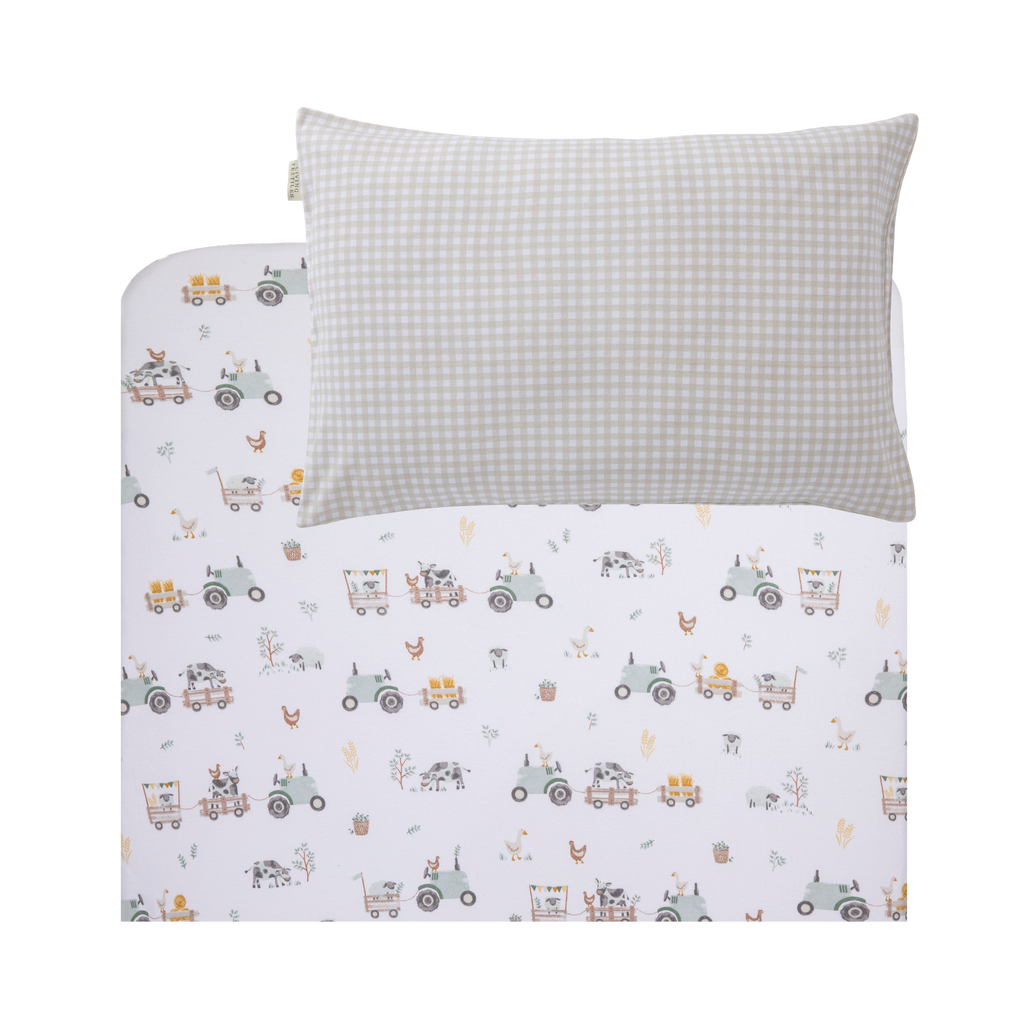Port-a-Cot Sheet & Pillow Case Set | Tractor Ride