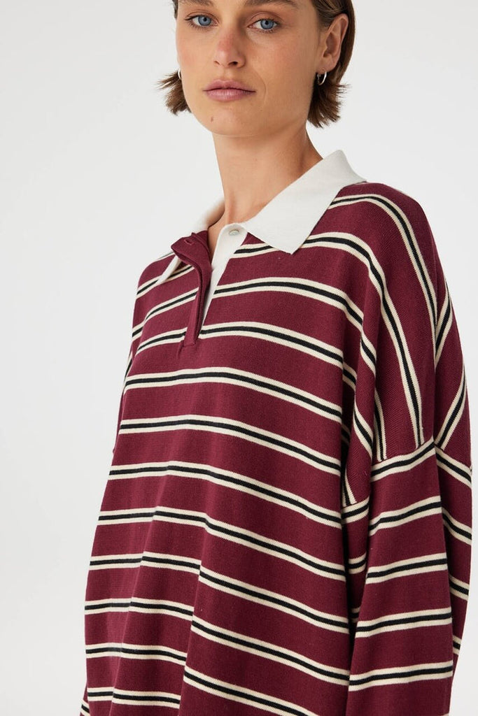 Rayne Knit Jersey | Merlot Stripe | Wild Posse