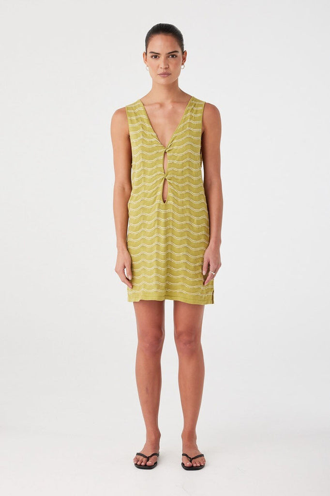 Onda Shift Dress | Matcha Wave