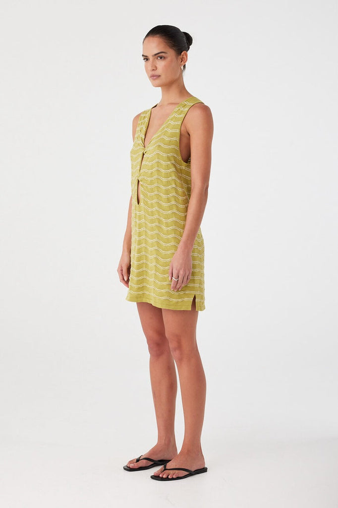 Onda Shift Dress | Matcha Wave