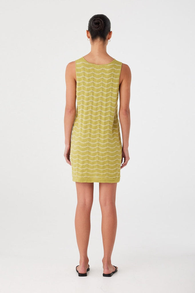 Onda Shift Dress | Matcha Wave