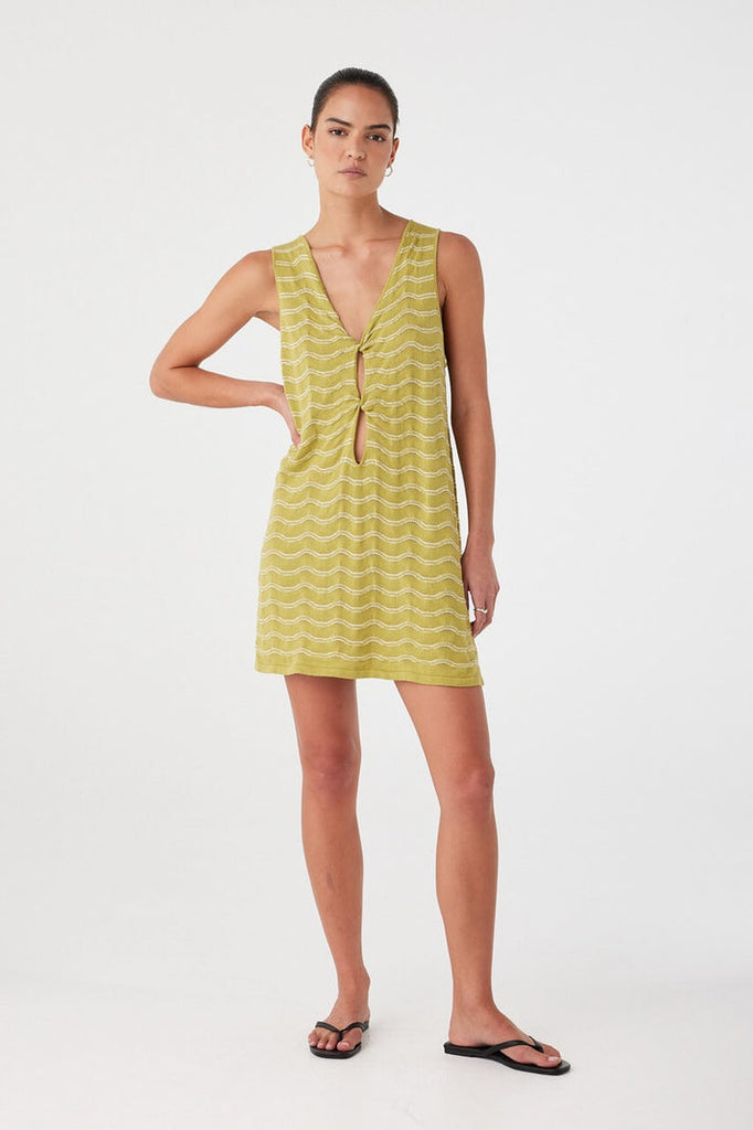 Onda Shift Dress | Matcha Wave