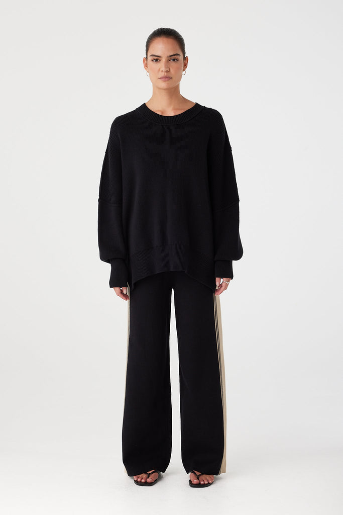 Emery Pant | Black & Taupe