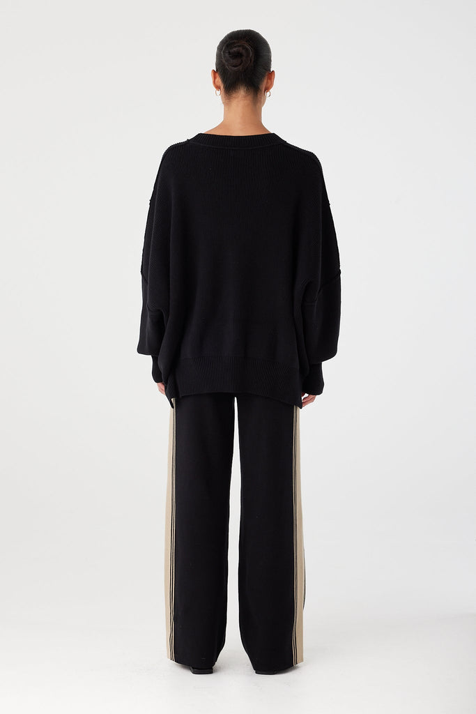 Emery Pant | Black & Taupe