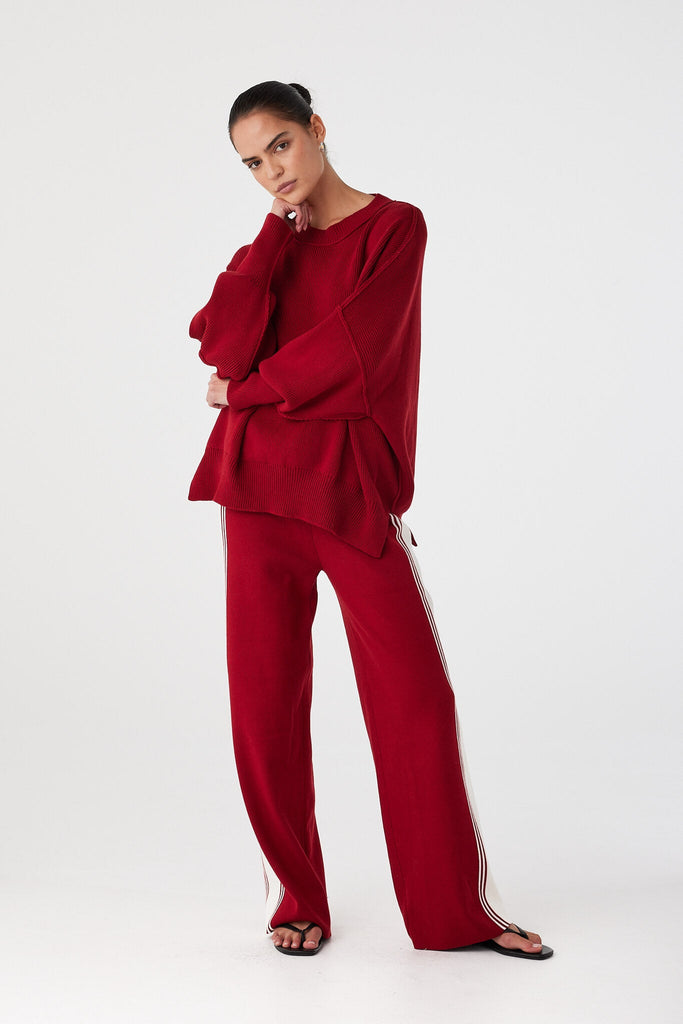 Harper Knit Sweater | Wine