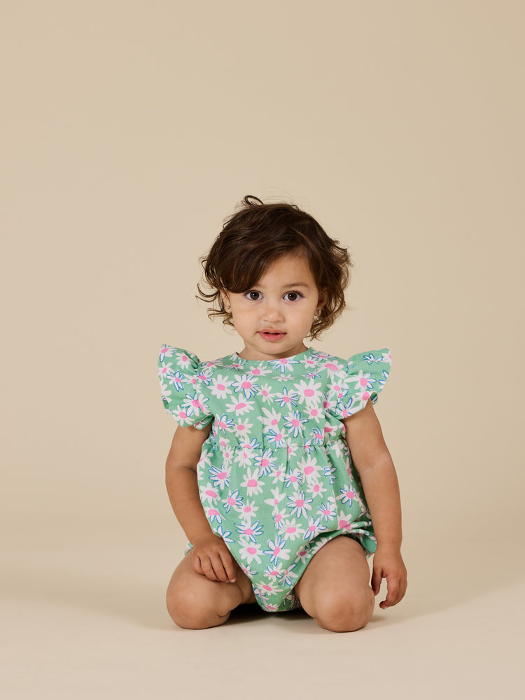 Daisy Patch Lani Romper | Moss