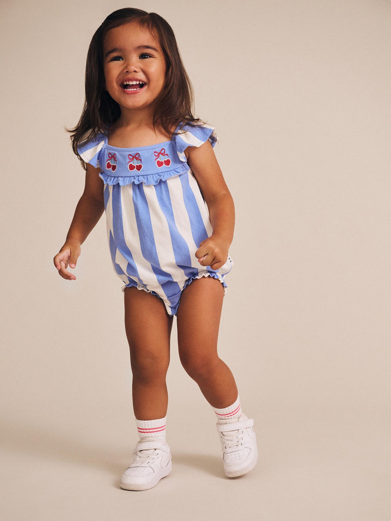 Seaside Cherry Stripe Playsuit