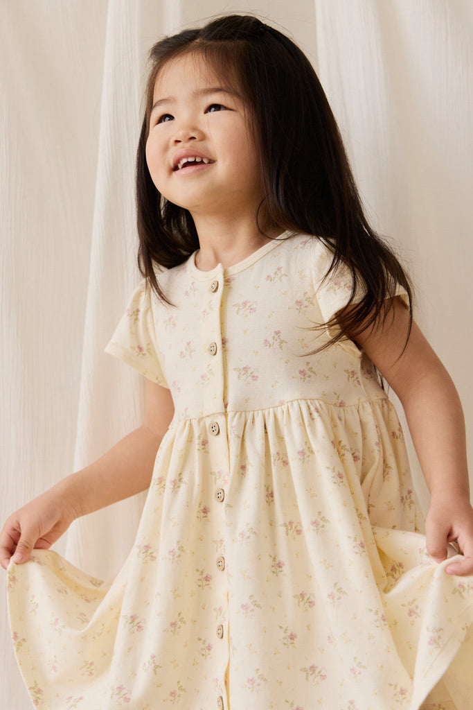 Organic Cotton Dahlia Dress | Thelma Parchment