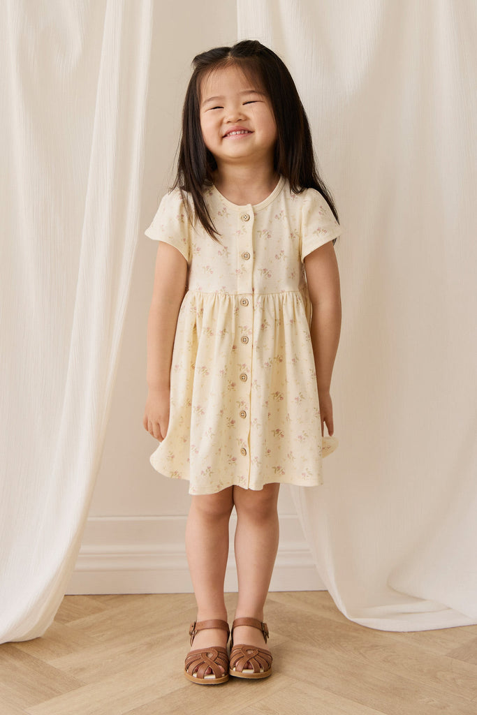 Organic Cotton Dahlia Dress | Thelma Parchment