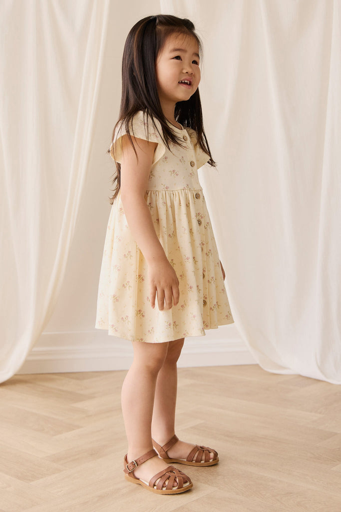Organic Cotton Dahlia Dress | Thelma Parchment