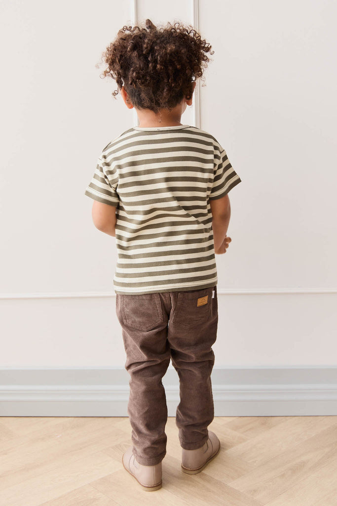 Pima Cotton Hunter Tee | Oliver stripe Pinecone/Cassava