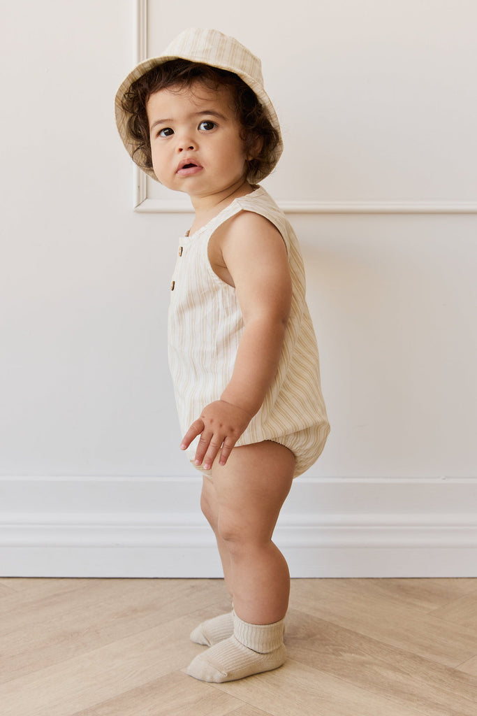 Organic Cotton Archie Playsuit | Variegated Stripe Foam