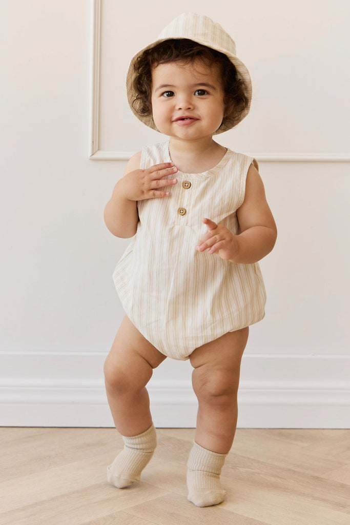 Organic Cotton Archie Playsuit | Variegated Stripe Foam