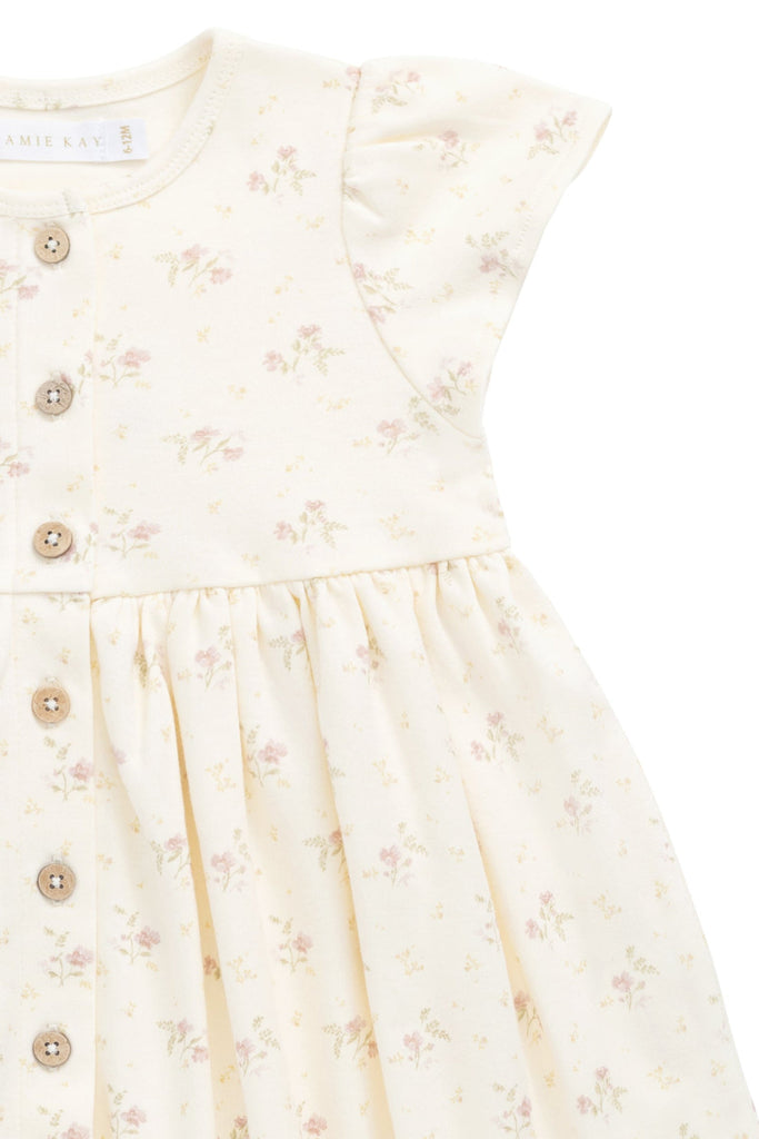 Organic Cotton Dahlia Dress | Thelma Parchment