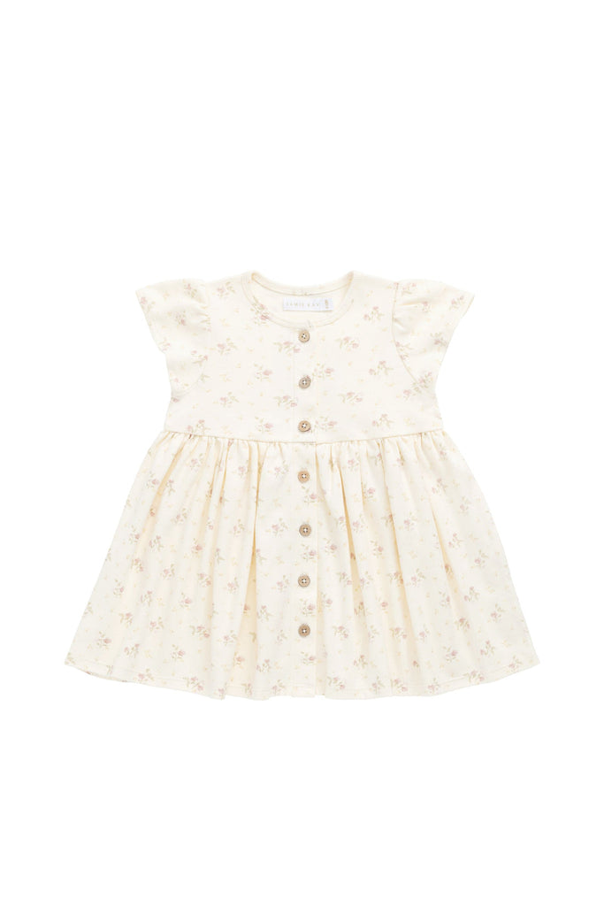 Organic Cotton Dahlia Dress | Thelma Parchment