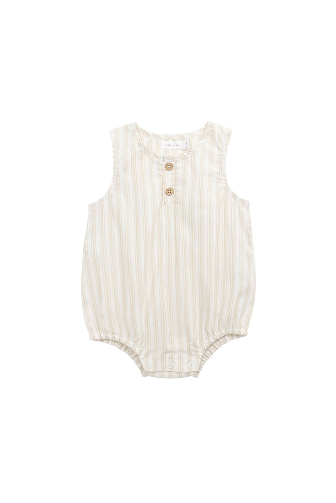 Organic Cotton Archie Playsuit | Variegated Stripe Foam