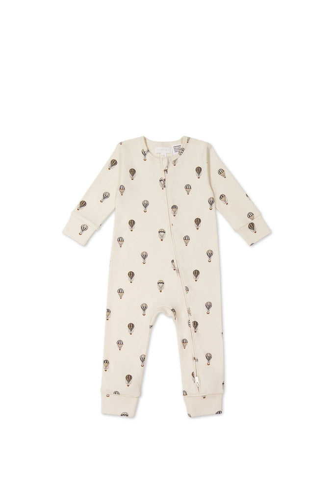 ORGANIC COTTON REESE ZIP ONESIE | MONTGOLFIERE CLOUD