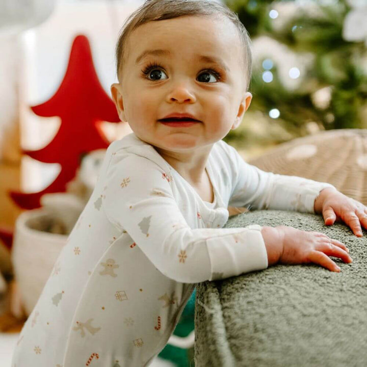 Day or Night Zip Onesie | Jingle Bells