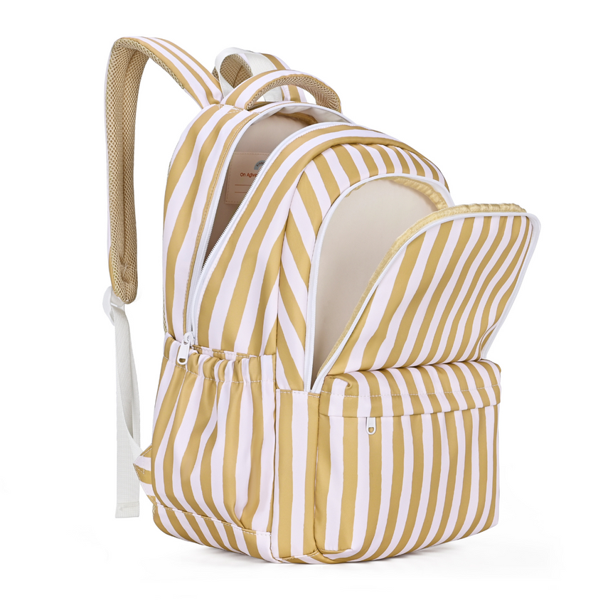 Campus School Backpack|Mustard Stripe