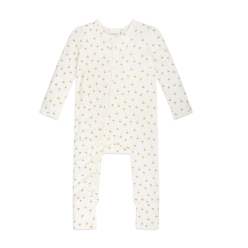 Day or Night Zip Onesie | Neutral Palm