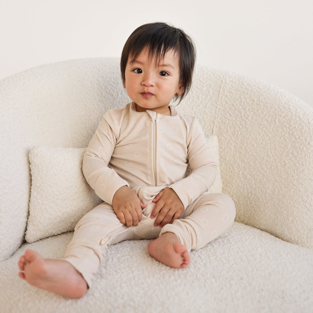 Day or Night Zip Onesie | Neutral Sunrise