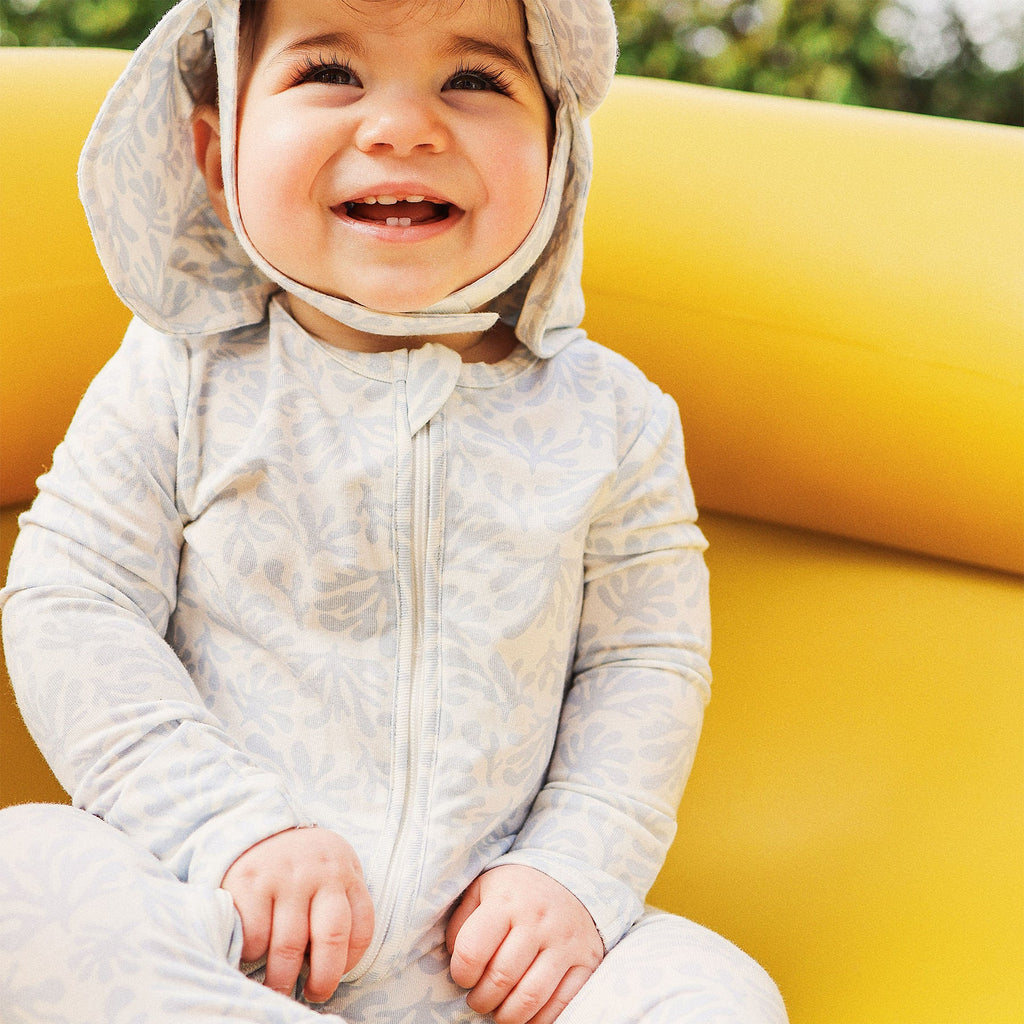 Day or Night Zip Onesie | Sky Coral