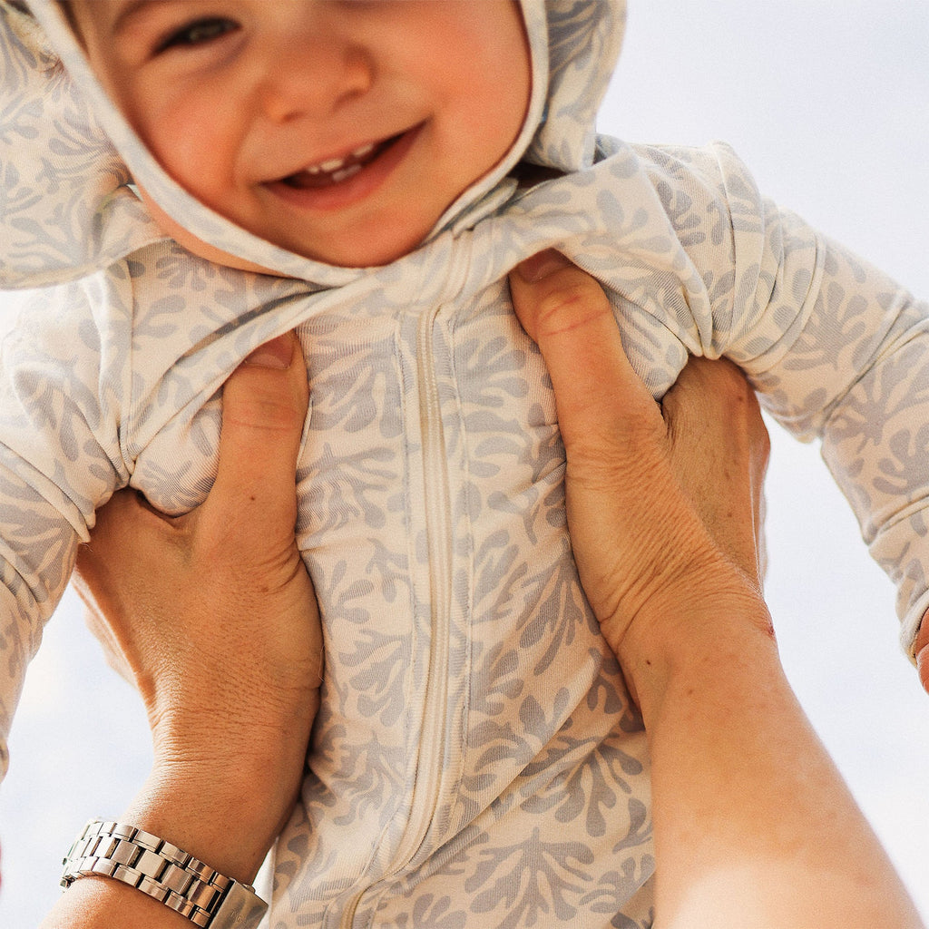 Day or Night Zip Onesie | Sky Coral