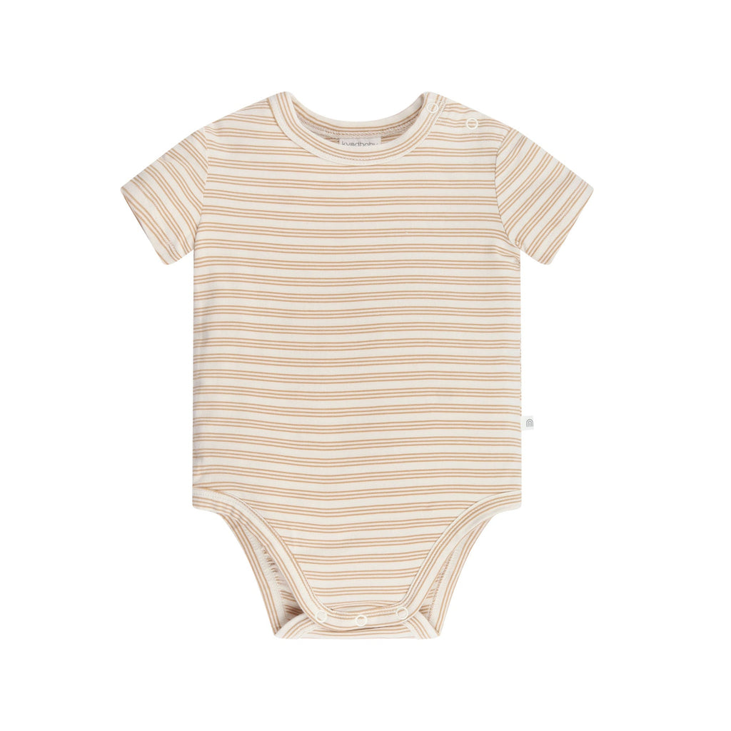 Comfy Bodysuit Short Sleeve | Neutral Stripe