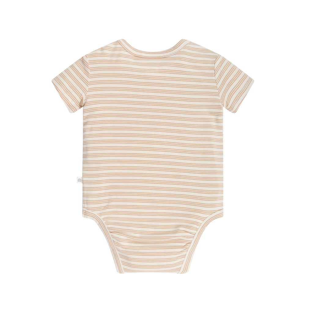 Comfy Bodysuit Short Sleeve | Neutral Stripe