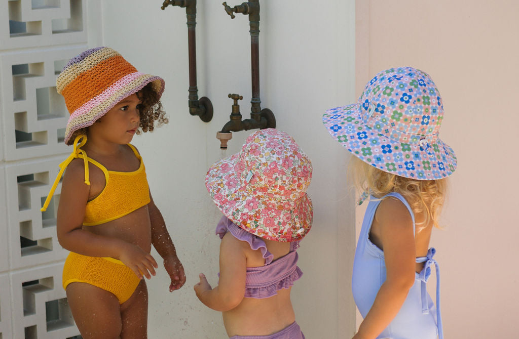 Astrid Crochet Straw Hat | Sand and Multi