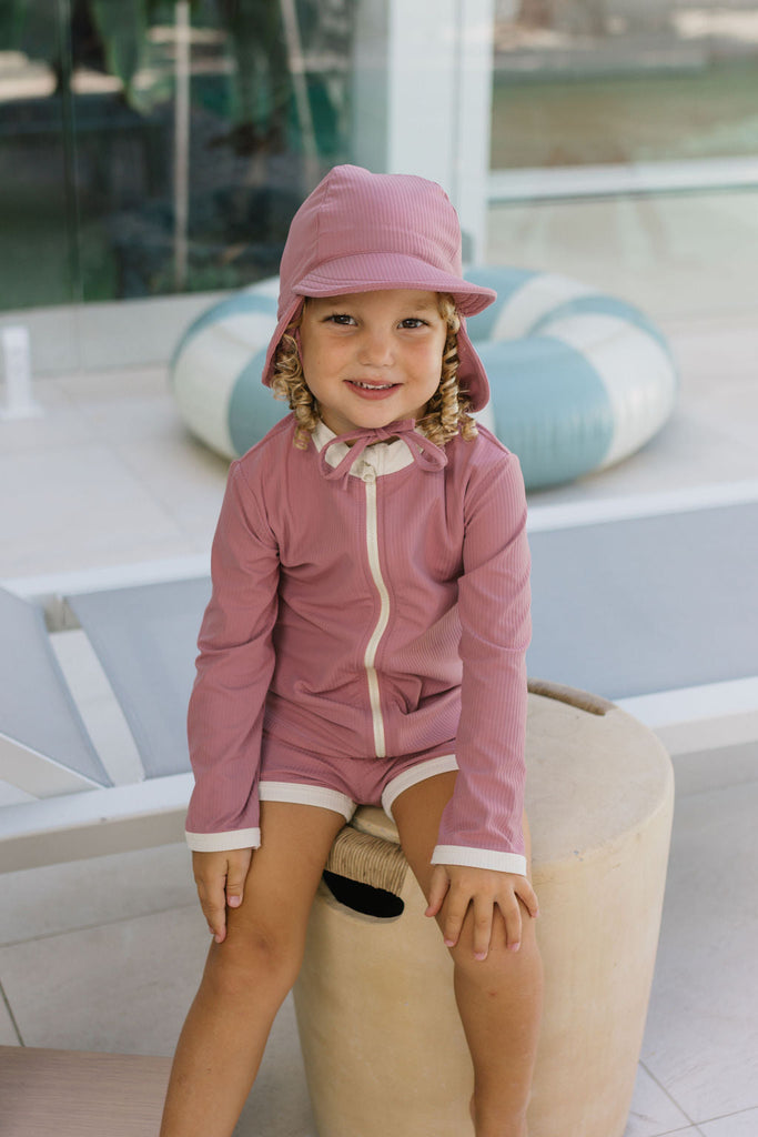 Zip Rashie Top and Shorts | Wild Rose