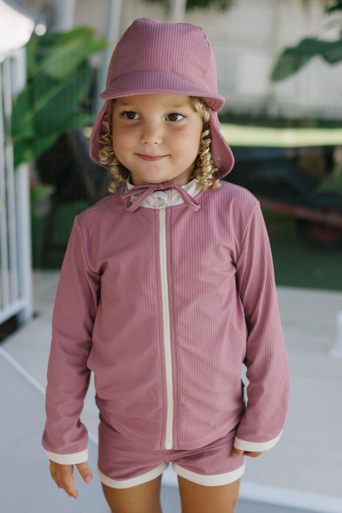 Zip Rashie Top and Shorts | Wild Rose