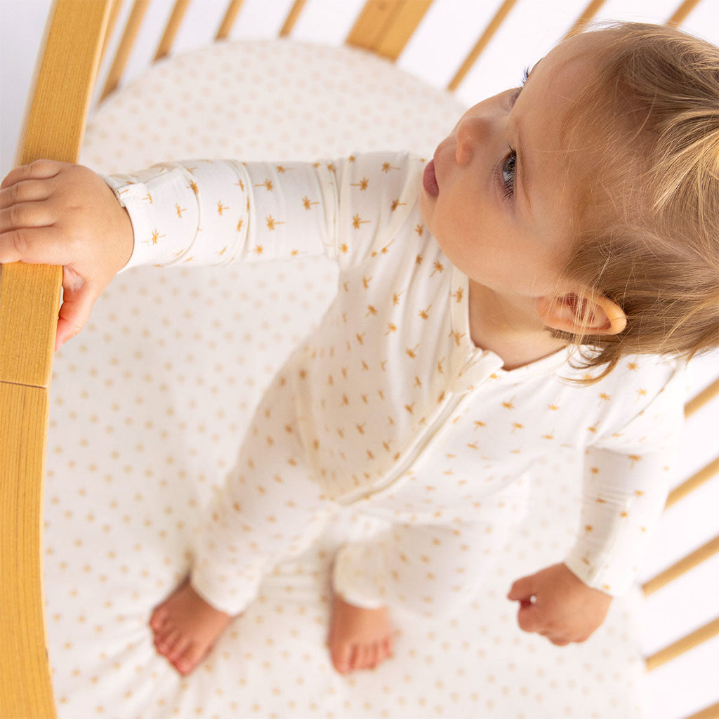 Day or Night Zip Onesie | Neutral Palm