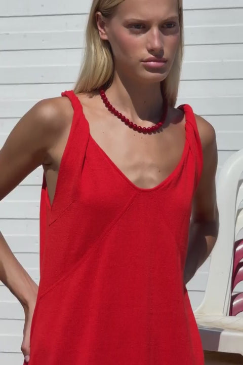 hara mini dress Hibiscus Mini Dress – Linen Cotton with Twist Straps, XL