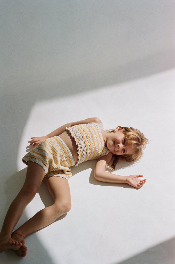Crochet Short | Mango Stripe