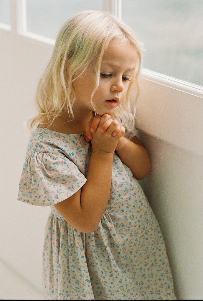 Blossom Dress | Indigo bloom print