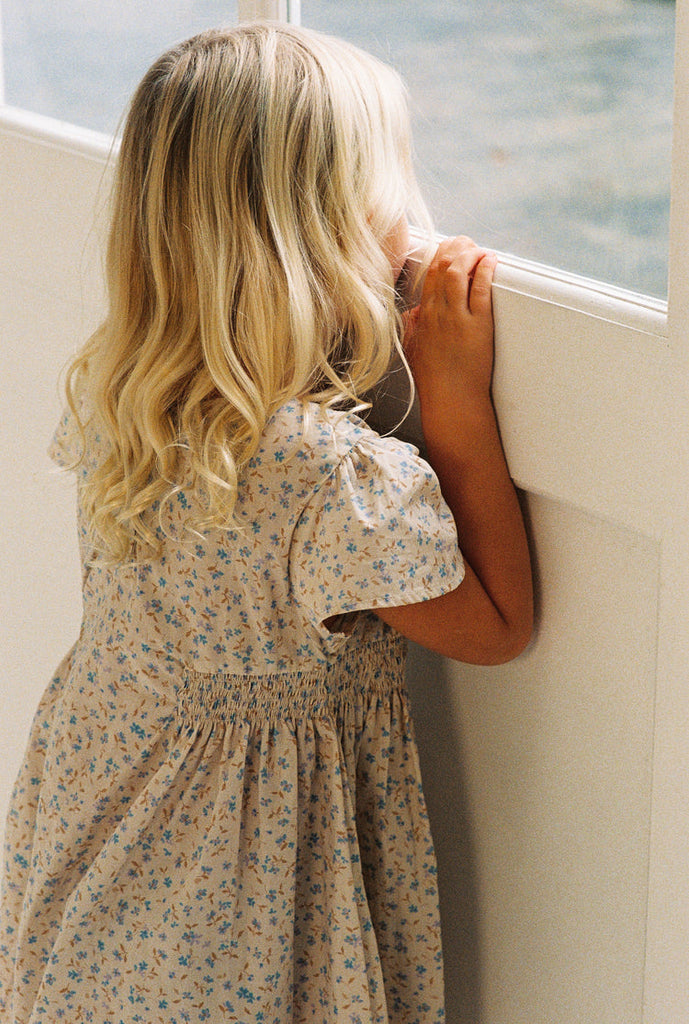 Blossom Dress | Indigo bloom print